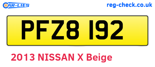 PFZ8192 are the vehicle registration plates.