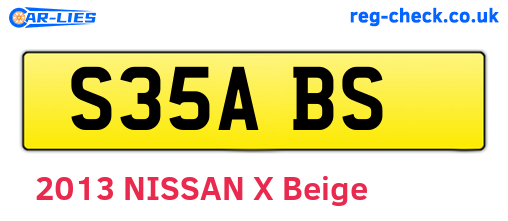 S35ABS are the vehicle registration plates.