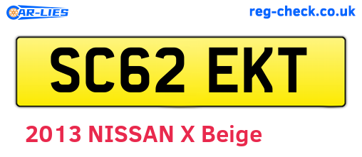 SC62EKT are the vehicle registration plates.