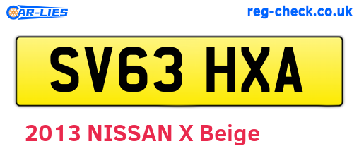 SV63HXA are the vehicle registration plates.