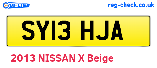 SY13HJA are the vehicle registration plates.