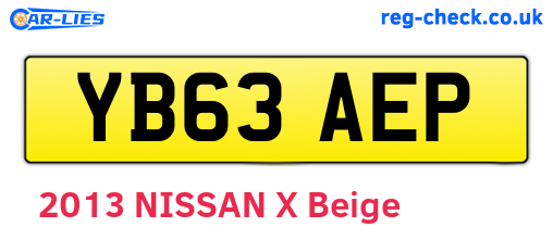 YB63AEP are the vehicle registration plates.