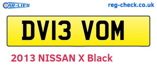 DV13VOM are the vehicle registration plates.