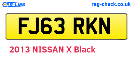 FJ63RKN are the vehicle registration plates.