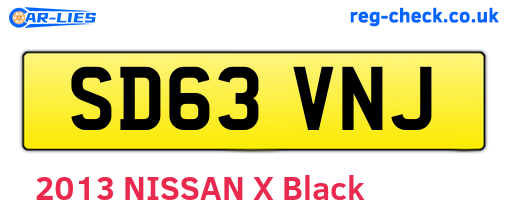 SD63VNJ are the vehicle registration plates.