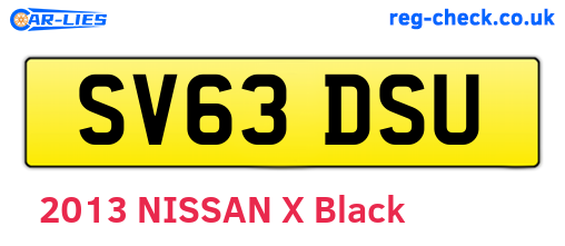SV63DSU are the vehicle registration plates.