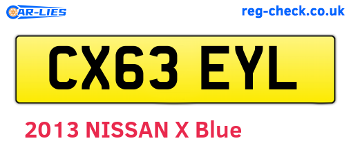 CX63EYL are the vehicle registration plates.