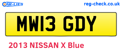 MW13GDY are the vehicle registration plates.