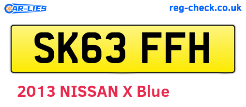 SK63FFH are the vehicle registration plates.