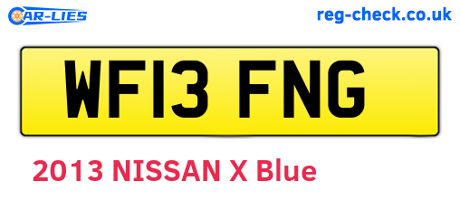 WF13FNG are the vehicle registration plates.