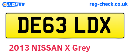 DE63LDX are the vehicle registration plates.