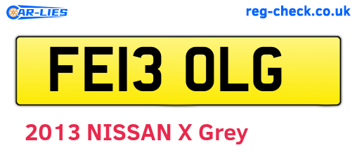FE13OLG are the vehicle registration plates.