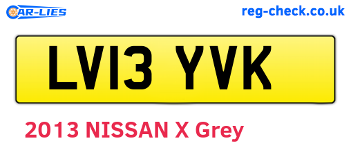LV13YVK are the vehicle registration plates.