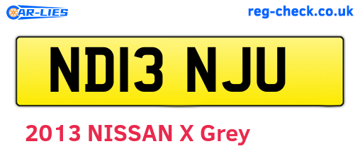 ND13NJU are the vehicle registration plates.