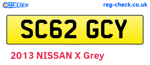 SC62GCY are the vehicle registration plates.