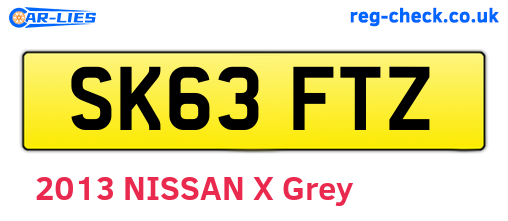 SK63FTZ are the vehicle registration plates.