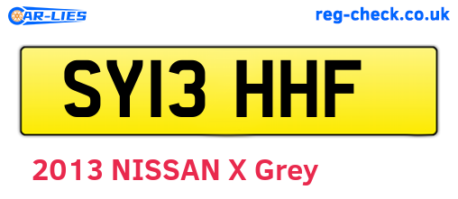 SY13HHF are the vehicle registration plates.
