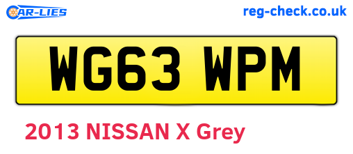 WG63WPM are the vehicle registration plates.
