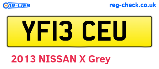 YF13CEU are the vehicle registration plates.