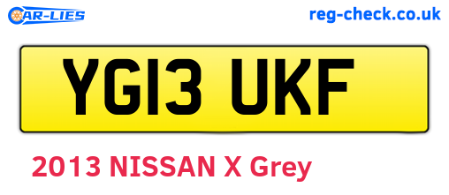 YG13UKF are the vehicle registration plates.