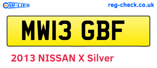 MW13GBF are the vehicle registration plates.