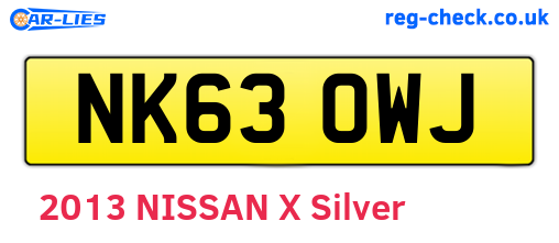 NK63OWJ are the vehicle registration plates.