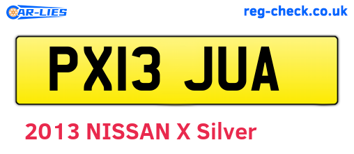 PX13JUA are the vehicle registration plates.