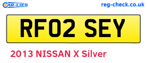 RF02SEY are the vehicle registration plates.