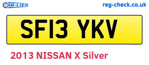 SF13YKV are the vehicle registration plates.