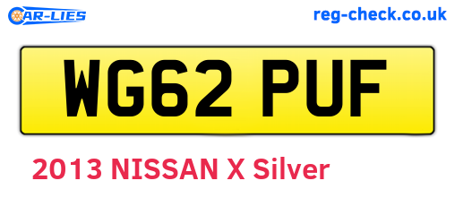 WG62PUF are the vehicle registration plates.