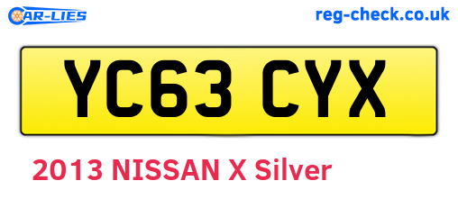 YC63CYX are the vehicle registration plates.