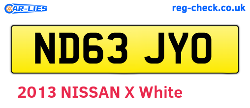 ND63JYO are the vehicle registration plates.