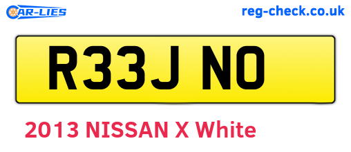 R33JNO are the vehicle registration plates.