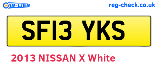 SF13YKS are the vehicle registration plates.