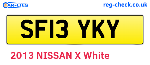SF13YKY are the vehicle registration plates.