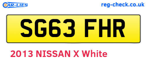 SG63FHR are the vehicle registration plates.