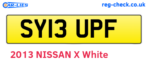 SY13UPF are the vehicle registration plates.