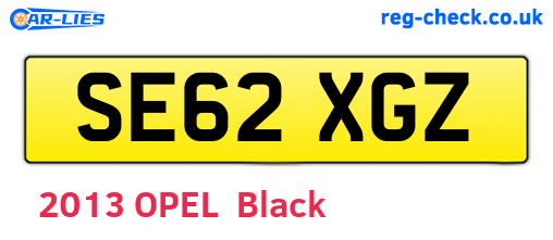 SE62XGZ are the vehicle registration plates.