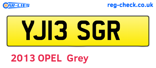 YJ13SGR are the vehicle registration plates.