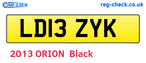LD13ZYK are the vehicle registration plates.