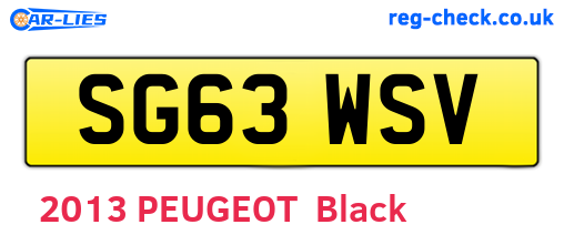 SG63WSV are the vehicle registration plates.