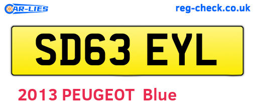 SD63EYL are the vehicle registration plates.