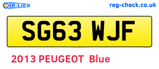 SG63WJF are the vehicle registration plates.