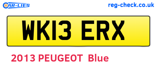 WK13ERX are the vehicle registration plates.
