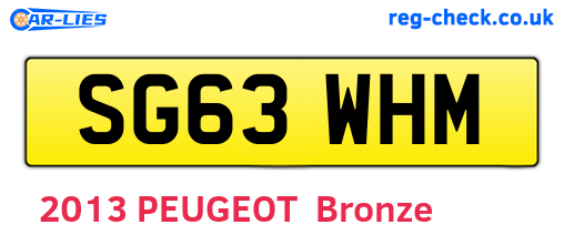 SG63WHM are the vehicle registration plates.