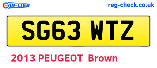 SG63WTZ are the vehicle registration plates.