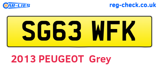 SG63WFK are the vehicle registration plates.