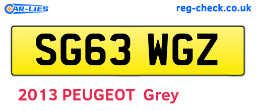 SG63WGZ are the vehicle registration plates.