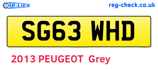 SG63WHD are the vehicle registration plates.