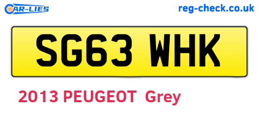 SG63WHK are the vehicle registration plates.